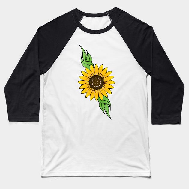 Sunny Day Sunflower Baseball T-Shirt by TheDoodlemancer